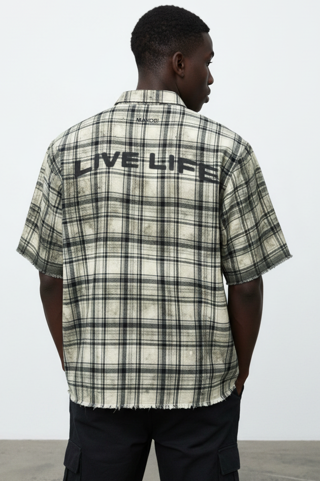 M838 Tesoro Plaid Shirt - Black