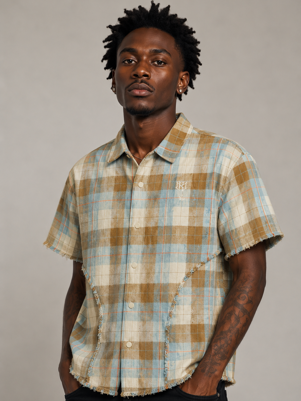 M838 Tesoro Plaid Shirt - Khaki