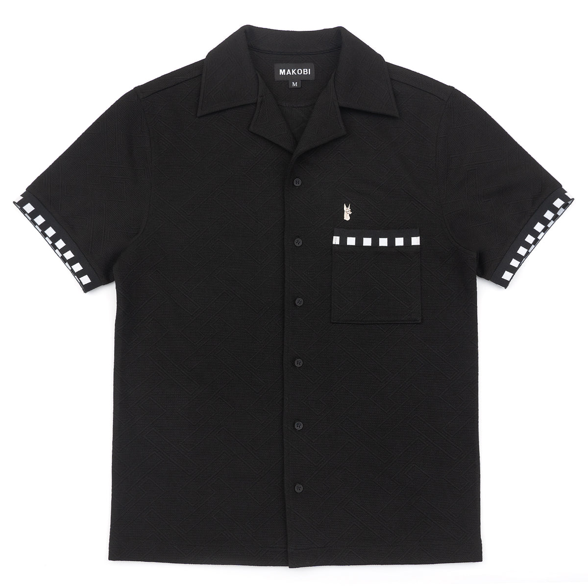 Makobi M863 Bianchi Jacquard Button Down in Black