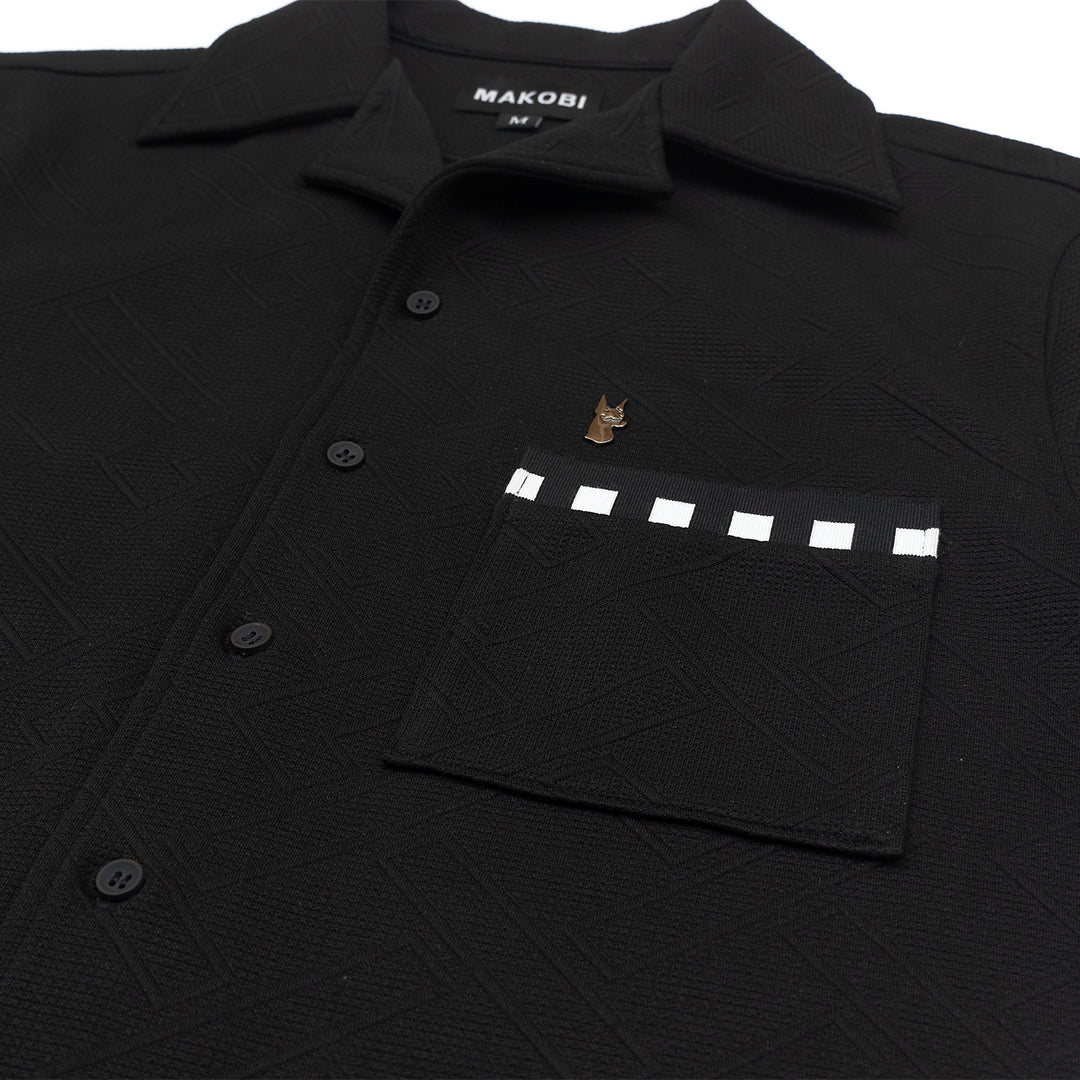 M863 Bianchi Jacquard Button Down - Black