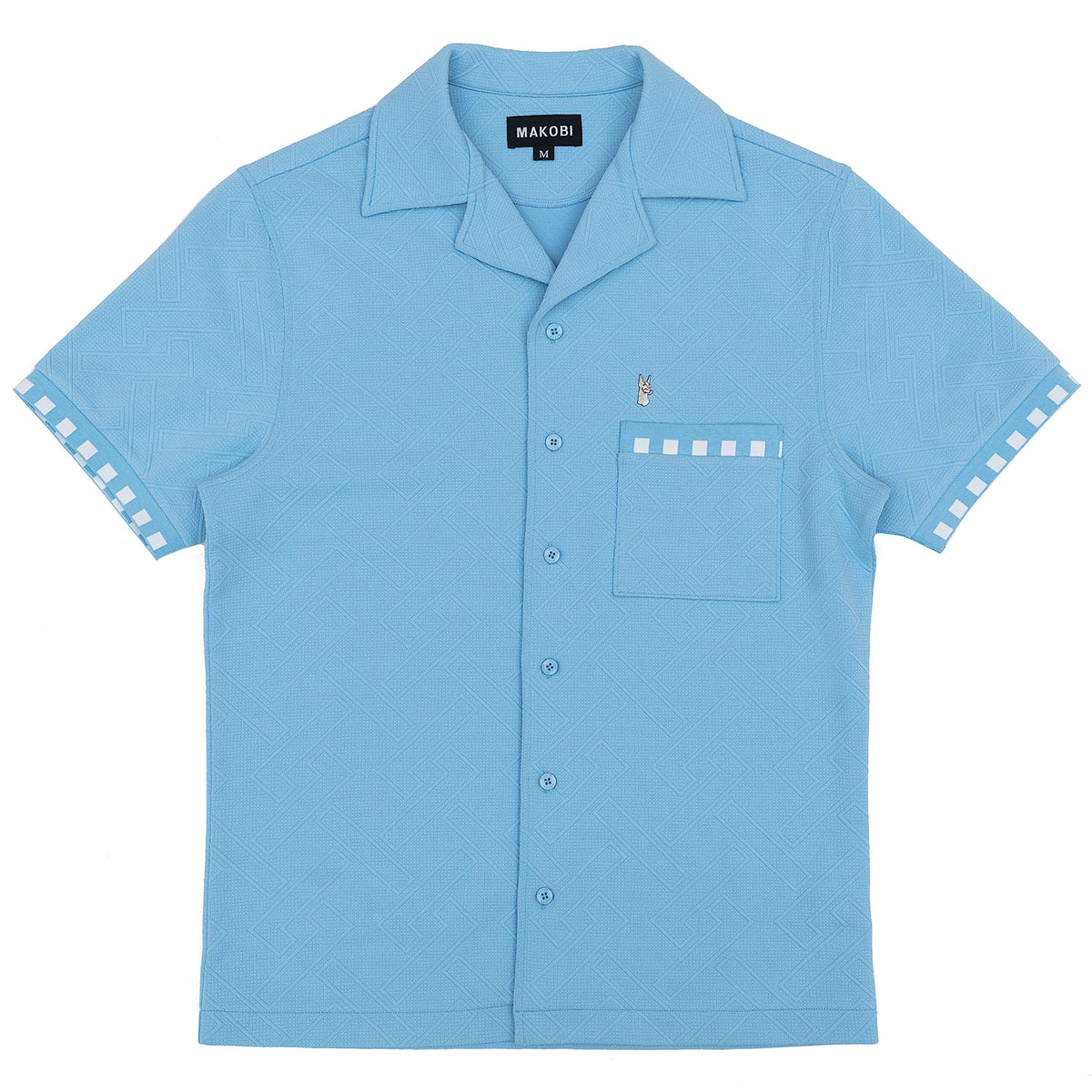 Makobi M863 Bianchi Jacquard Button Down in Blue