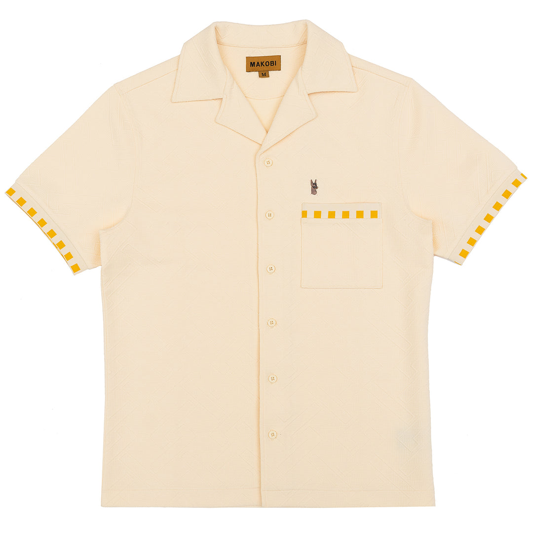 M863 Bianchi Jacquard Button Down - Natural