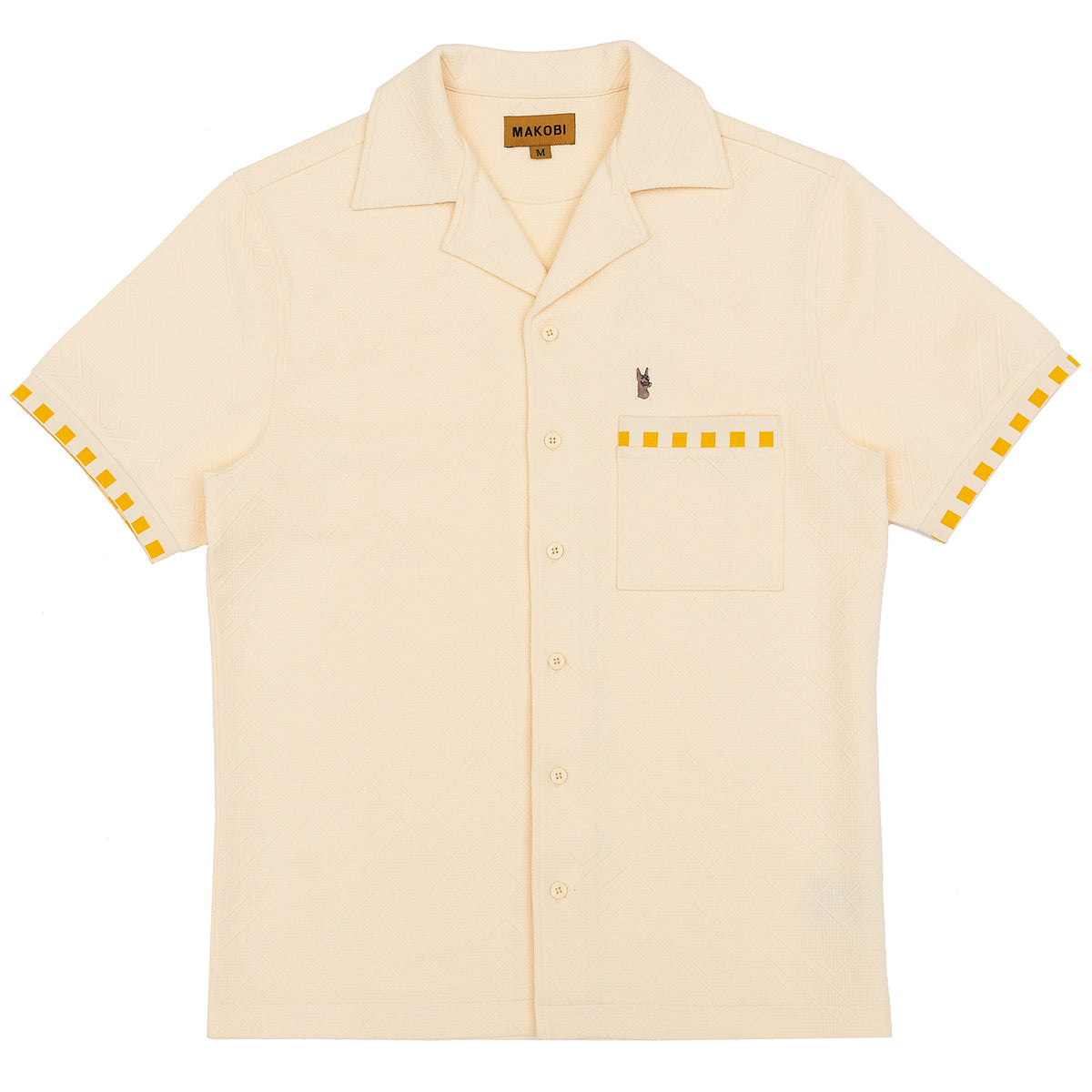 Makobi M863 Bianchi Jacquard Button Down in Natural