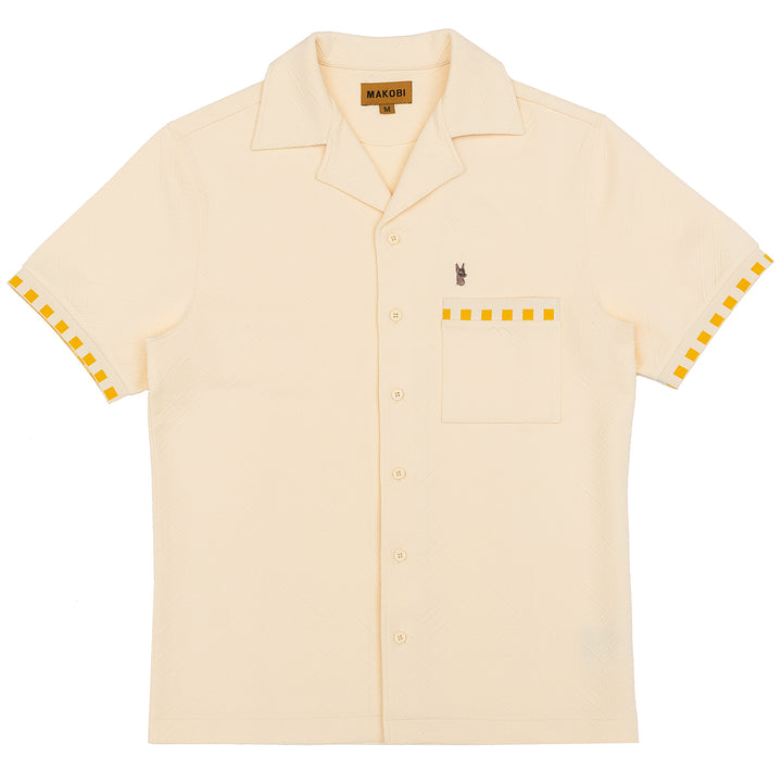 Makobi M863 Bianchi Jacquard Button Down in Natural