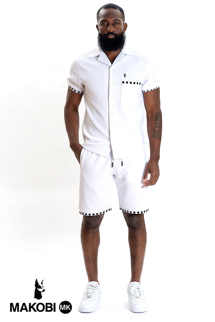 M963 Bianchi Jacquard Shorts - White