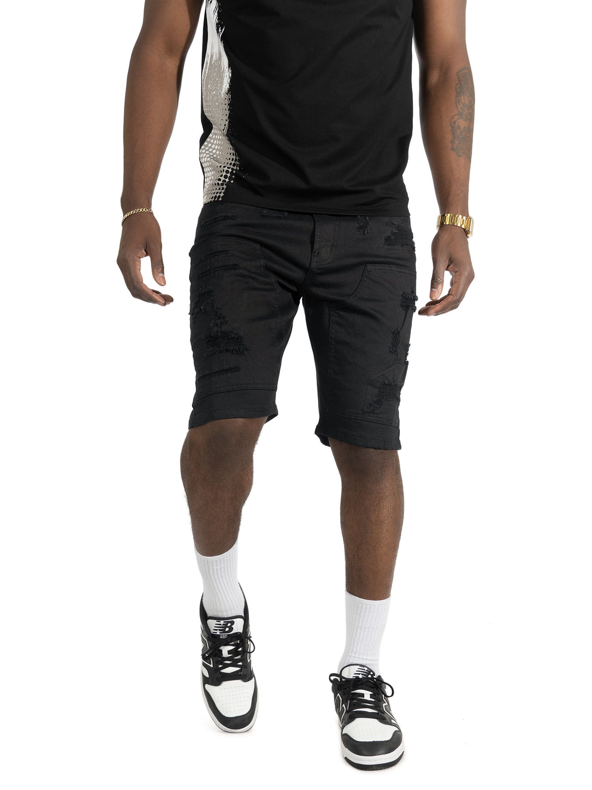 M904 Prego Denim Shorts - Jet Black