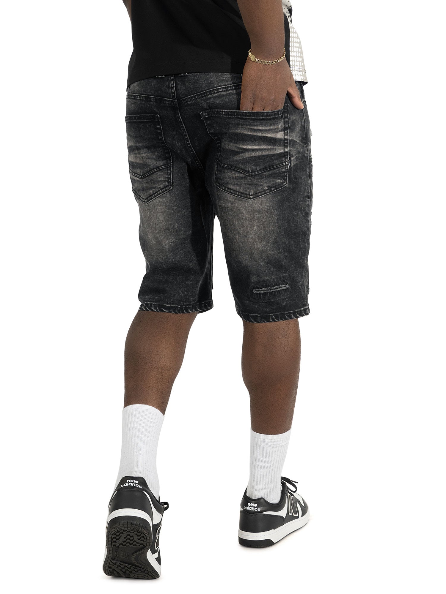 M904 Prego Denim Shorts - Black Wash