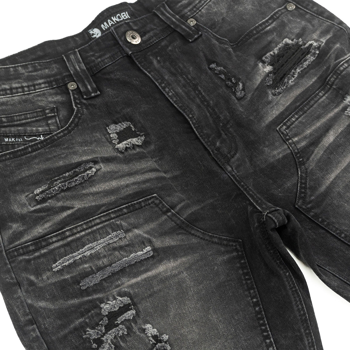 M904 Prego Denim Shorts - Black Wash