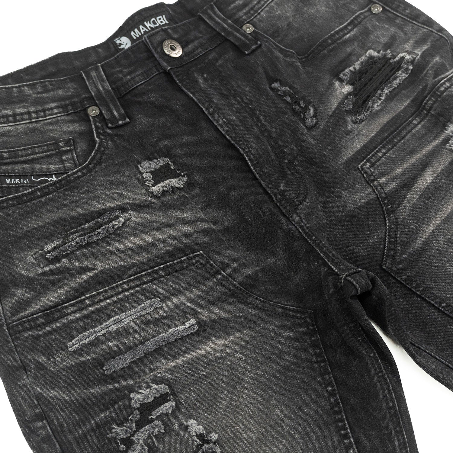 M904 Prego Denim Shorts - Black Wash