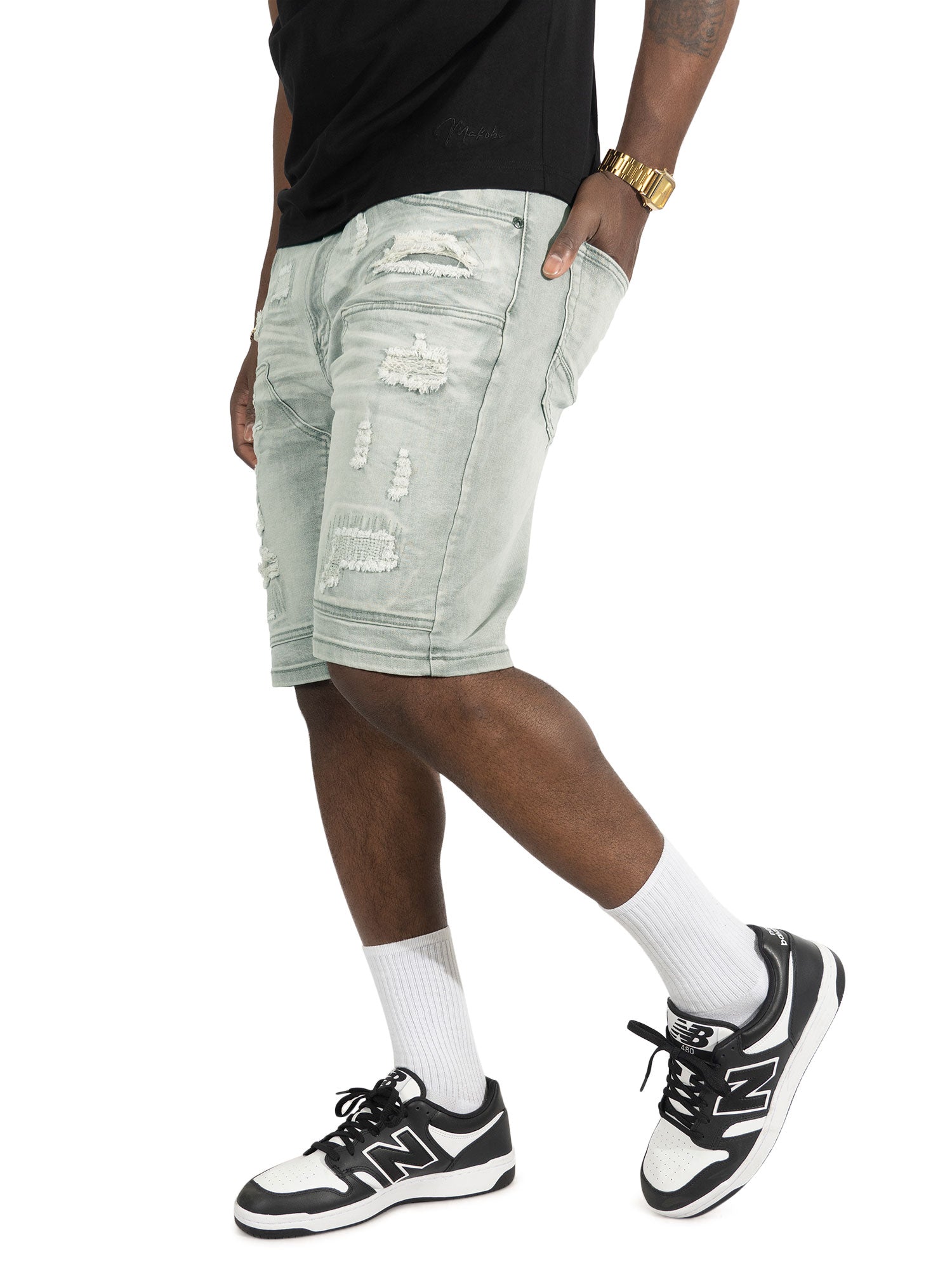 M904 Prego Denim Shorts - Gray