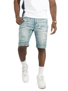 M904 Prego Denim Shorts - Light Wash
