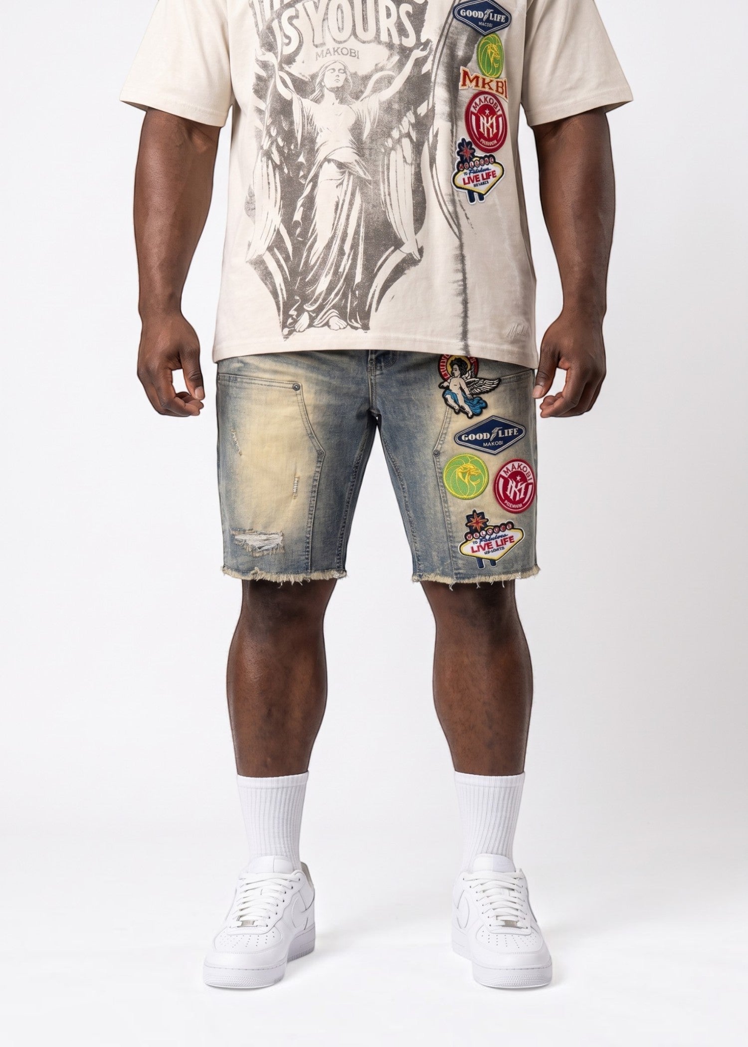 M941 Mondo Patch Denim Shorts - Dirt
