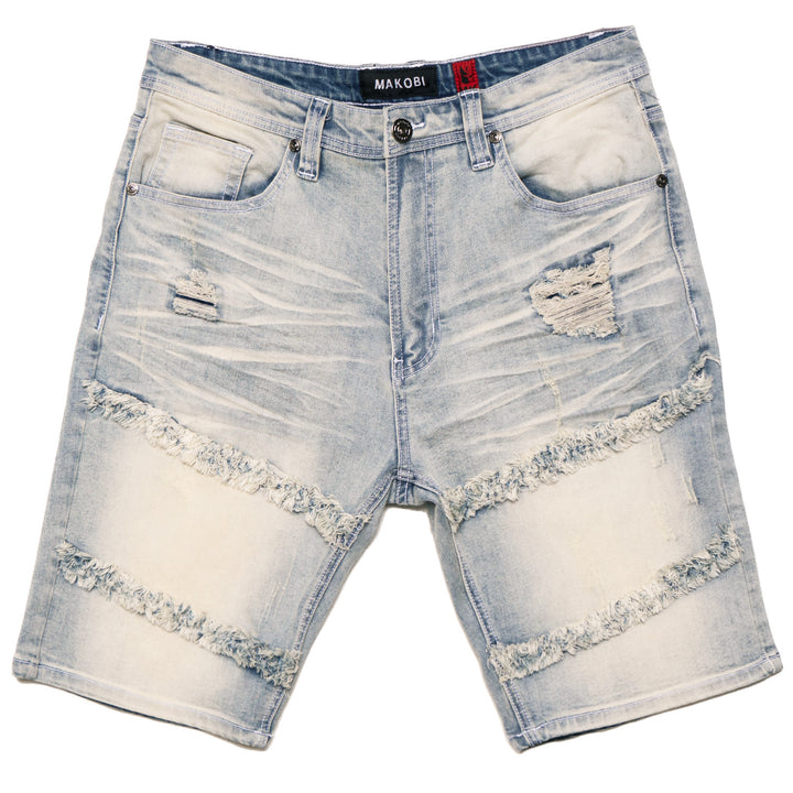 Makobi M967 Noah Denim Shorts in Light Wash