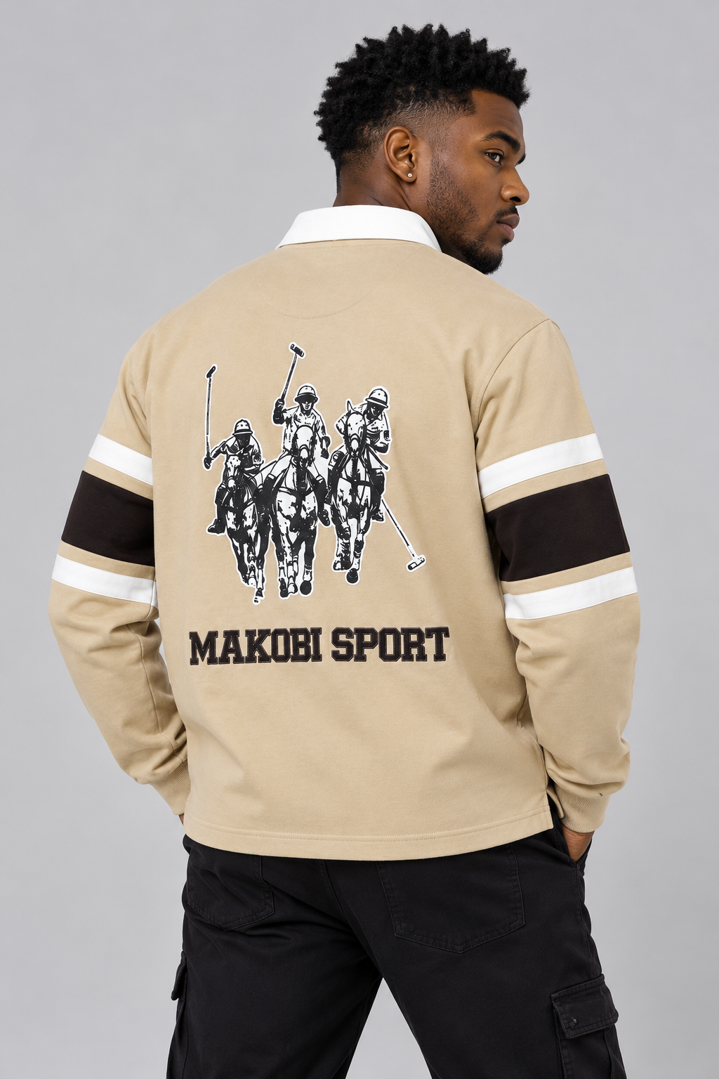 M415 Live Life Rugby Shirt - Khaki