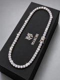 Iced Tennis Chain 5mm - 18K White Gold