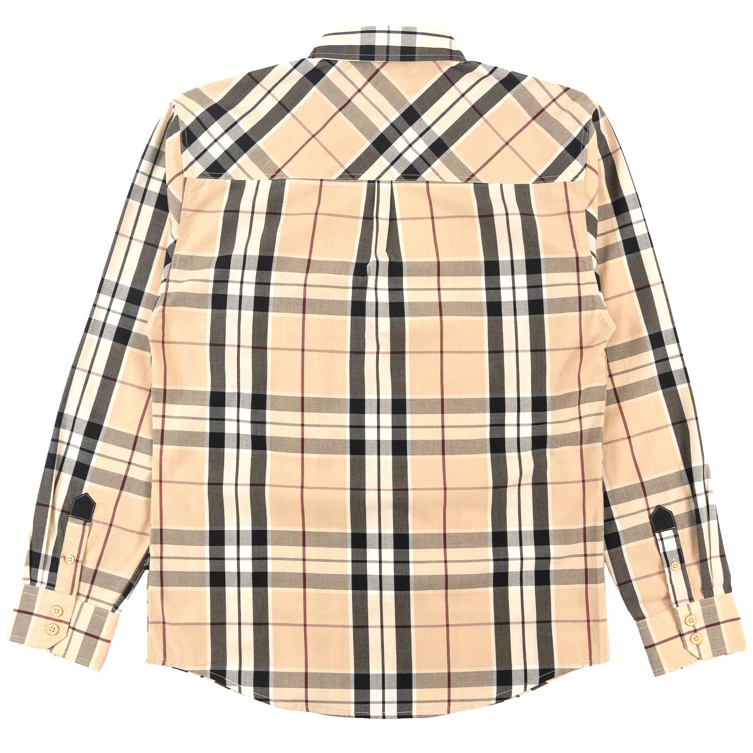 V1826 Brandon Long sleeves Plaid Shirt - Khaki