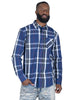 V1826 Brandon Long sleeves Plaid Shirt - Navy