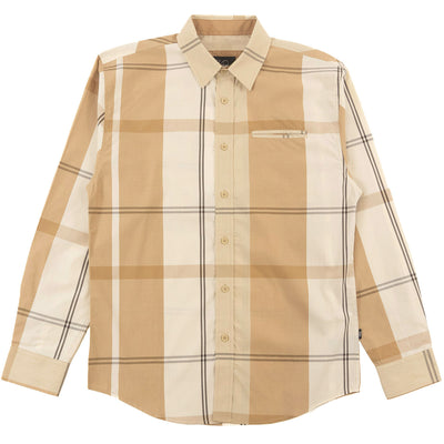 V1829 Colton Long Sleeves Plaid Shirt - Khaki