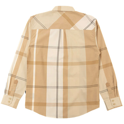 V1829 Colton Long Sleeves Plaid Shirt - Khaki