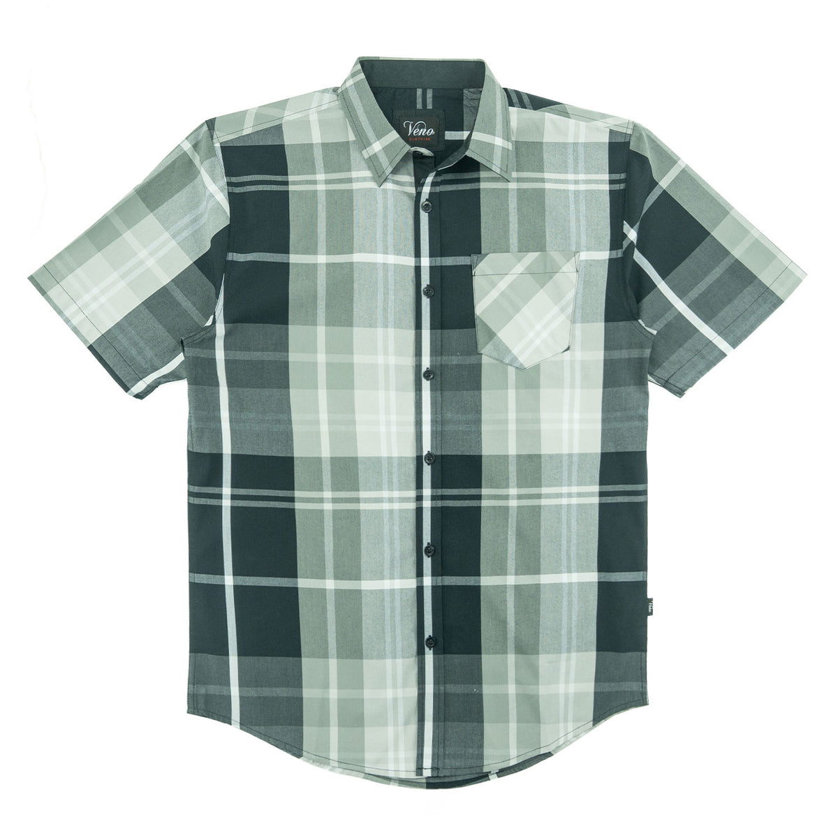 V832 Leon Plaid Shirt - Black