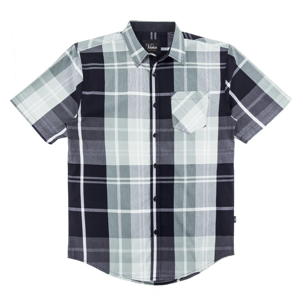 V832 Leon Plaid Shirt - Black