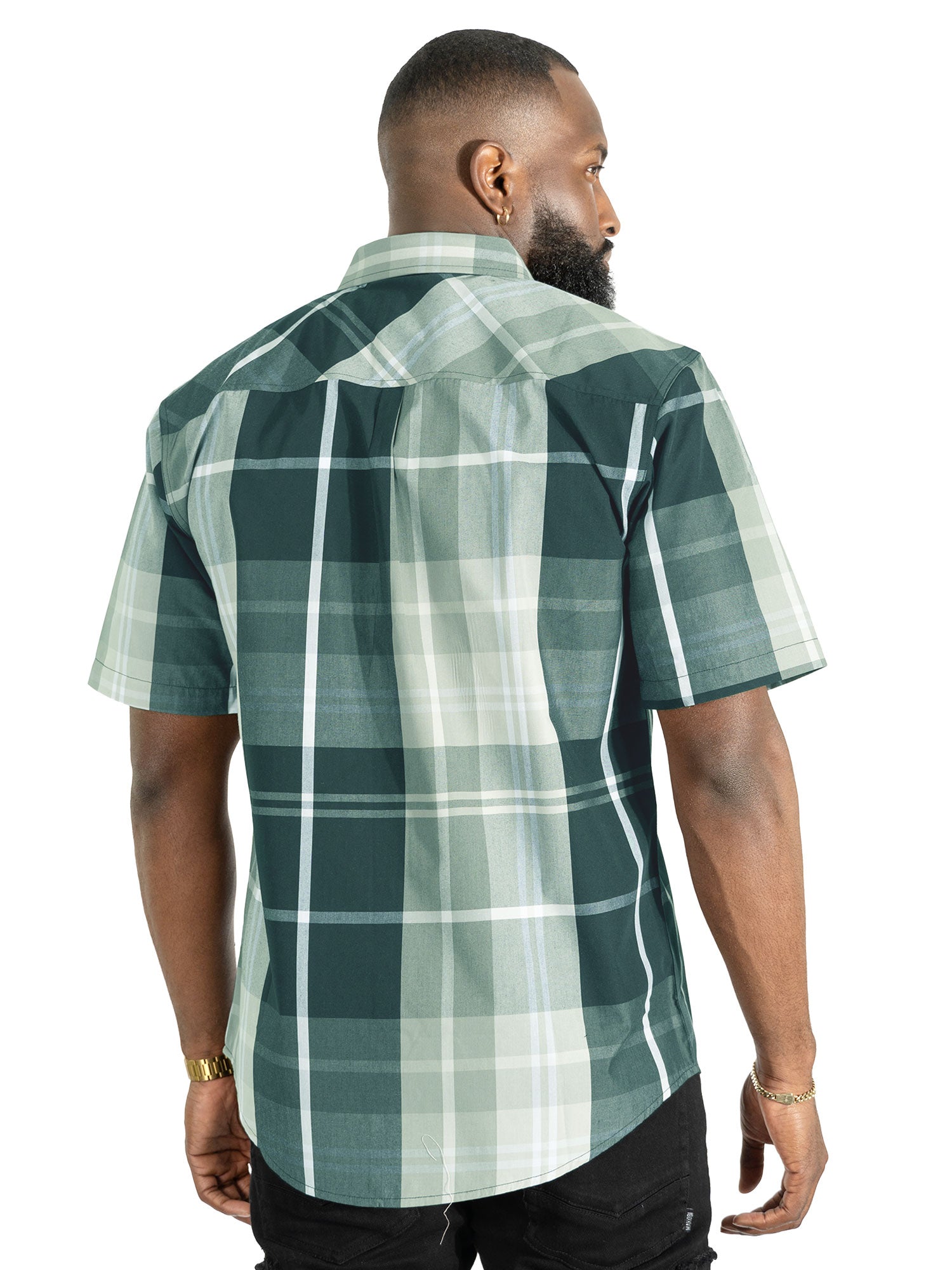 V832 Leon Plaid Shirt - Black