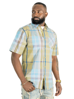 V832 Leon Plaid Shirt - Khaki