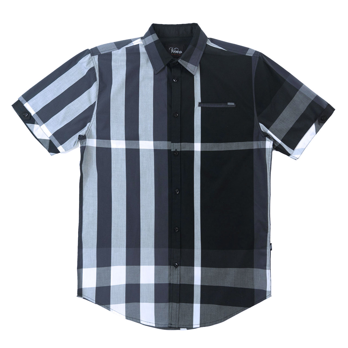V836 Hugo Plaid Shirt - Black