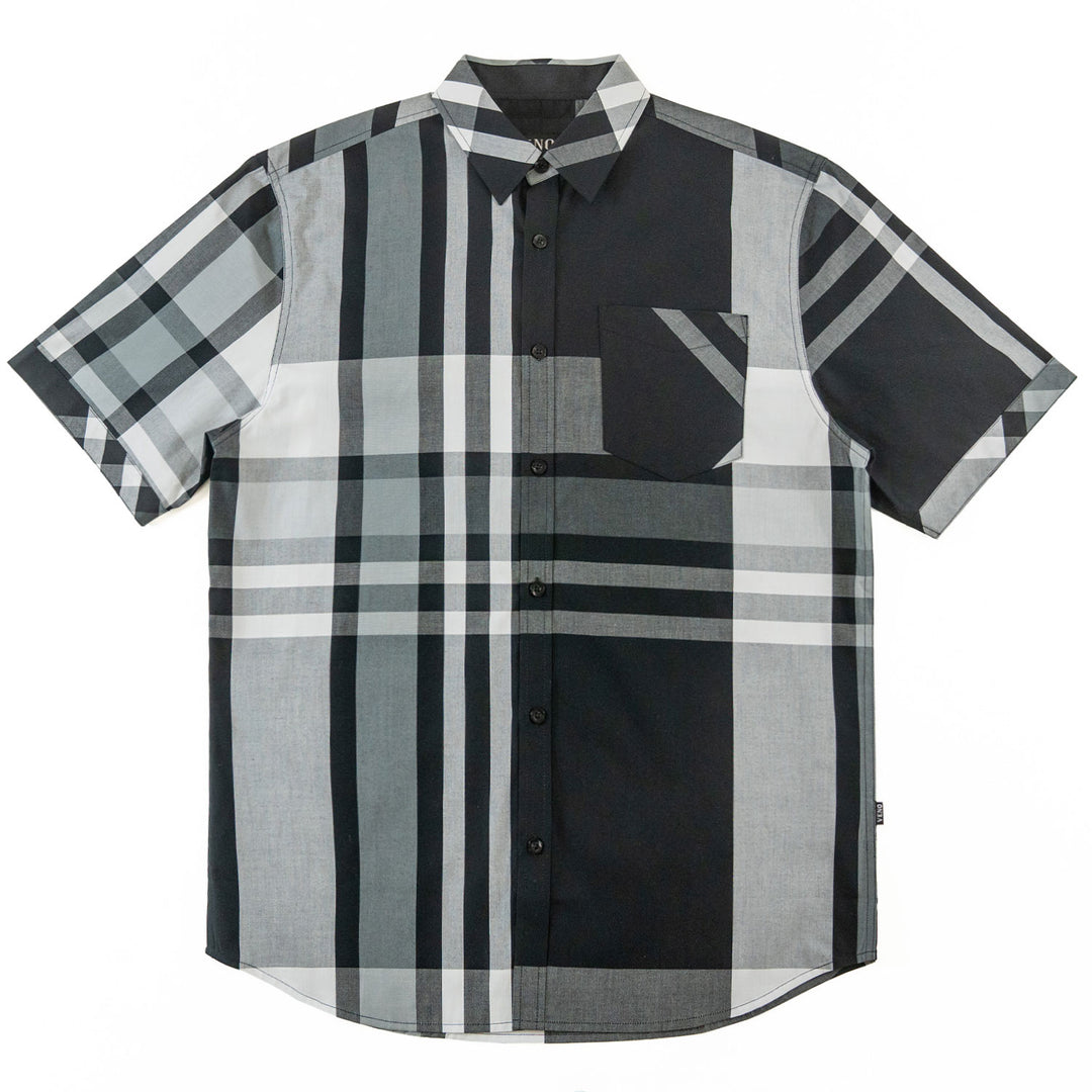 V842 Robert Plaid Button-Down Shirt - Black