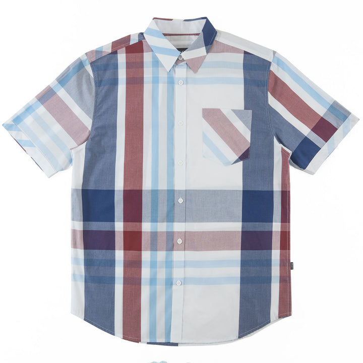 V842 Robert Plaid Button-Down Shirt - Navy