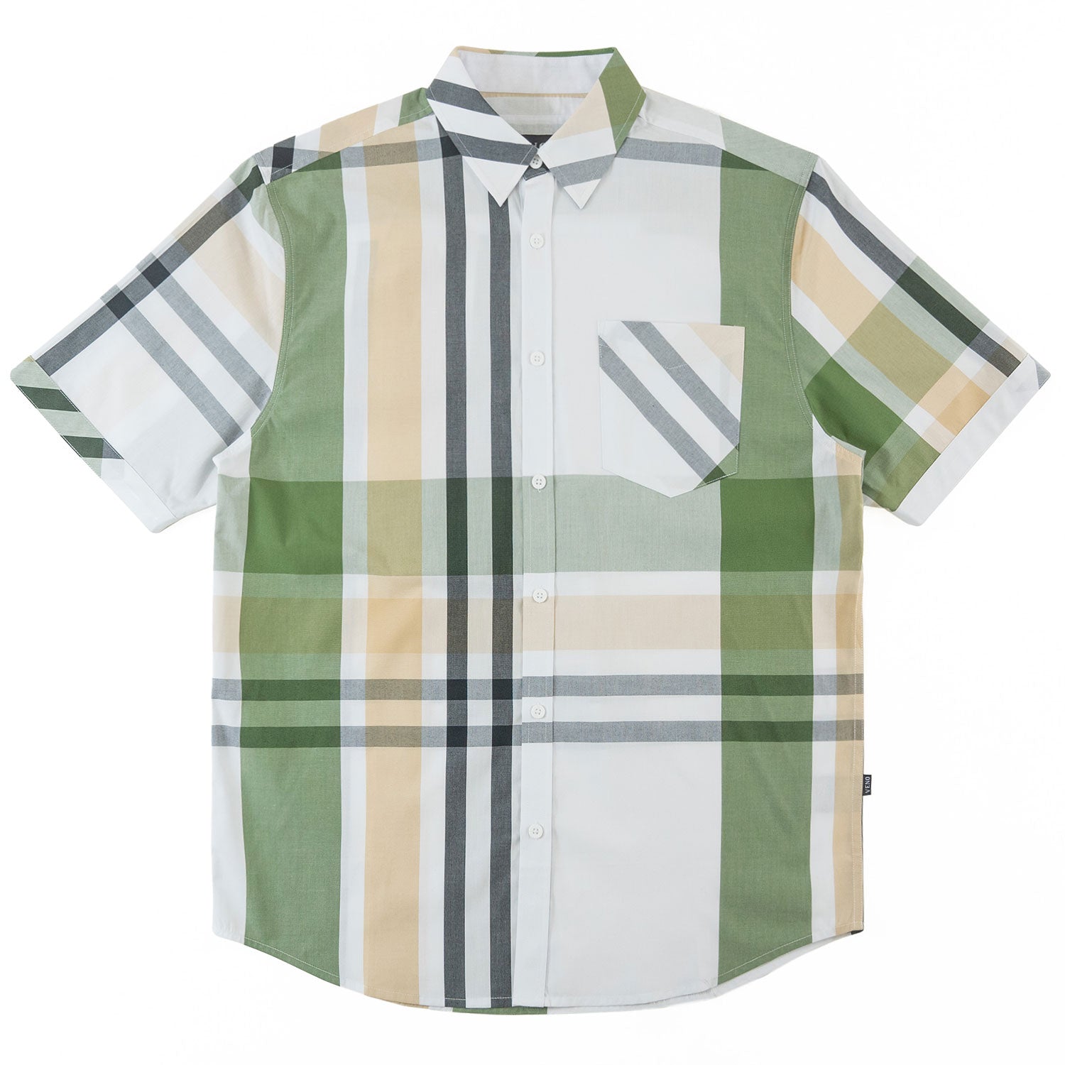 Makobi V842 Robert Plaid Button in Down Shirt - Olive, view 3