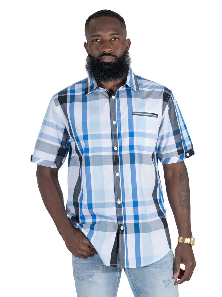 V846 Marco Plaid Shirt - White