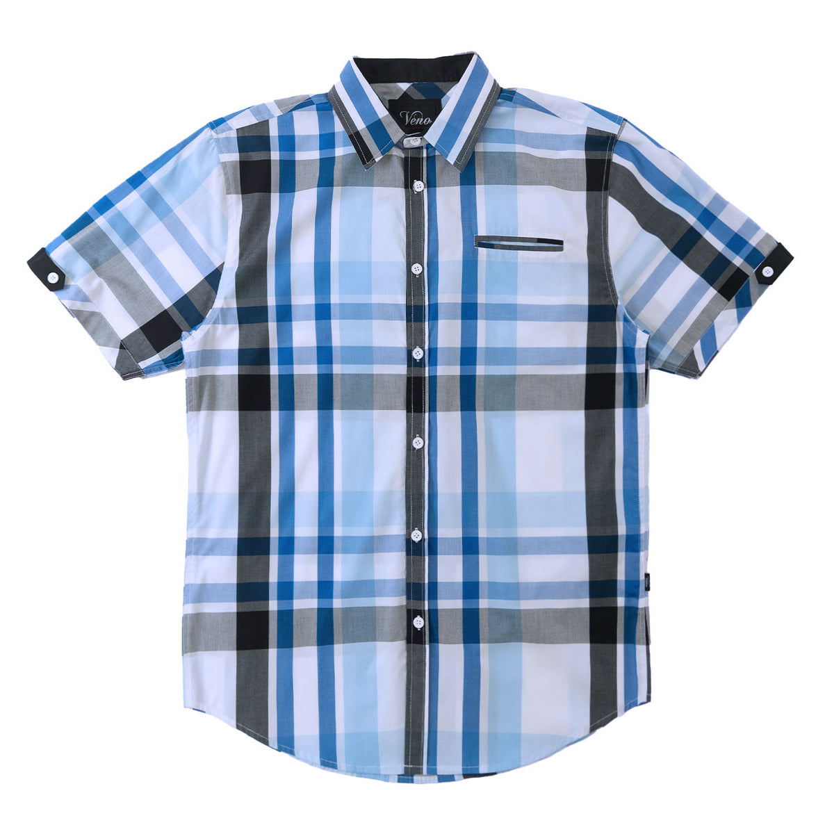 Makobi V846 Marco Plaid Shirt in White