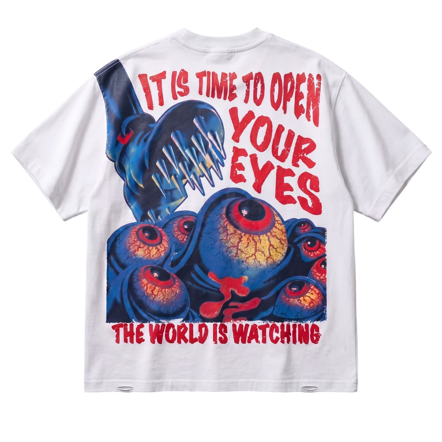 Makobi M360 The World is Watching Oversized T in shirt - White, view 6