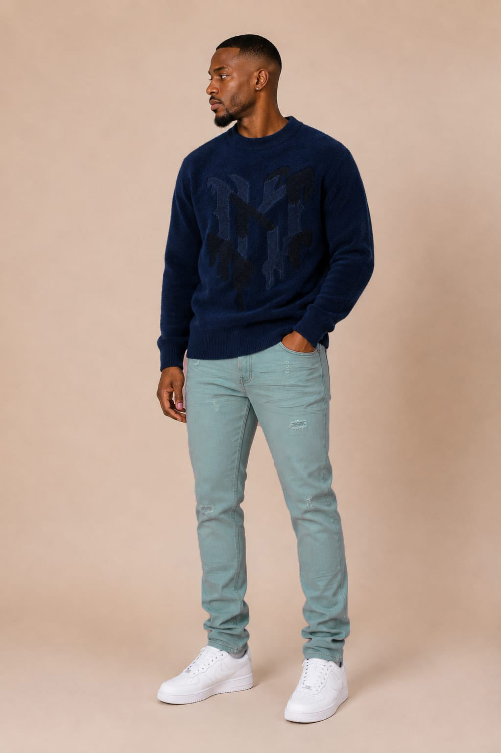 M1609 Mancini Twill Jeans - Teal