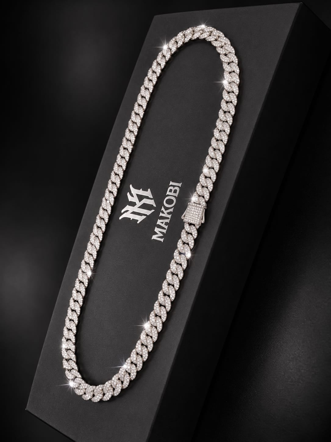 Iced Cuban Link Chain & Bracelet Set 8.5mm - 18K White Gold