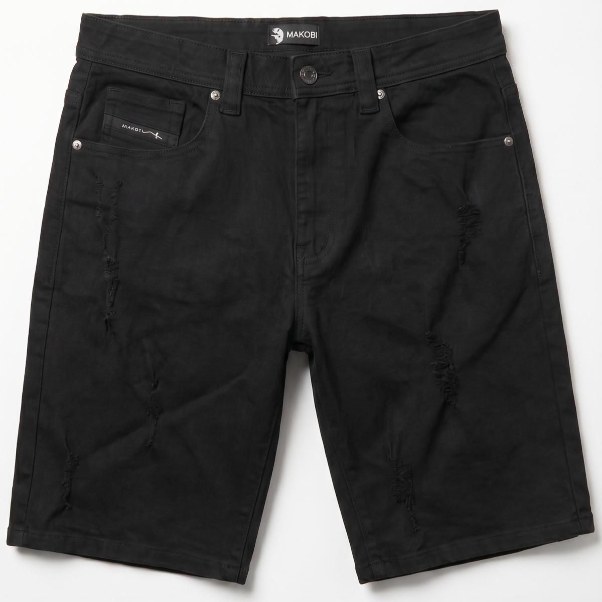 Makobi M613 Pastoni Denim Shorts in Jet Black, view 3
