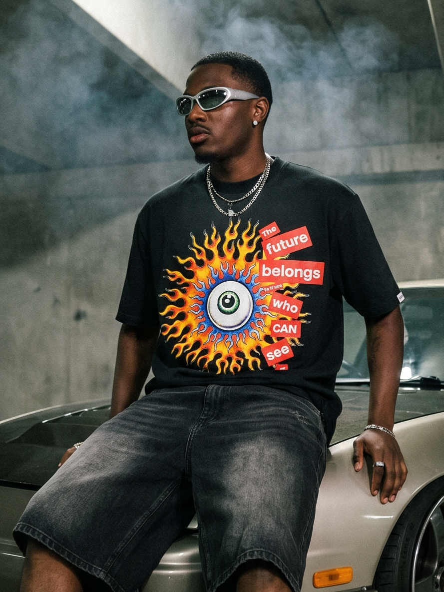 M360 The World is Watching Oversized T-shirt - Black