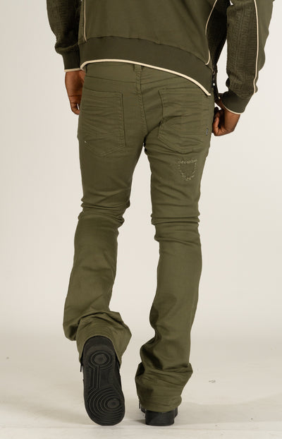 M1948 Benini Twill Stacked Jeans - Olive