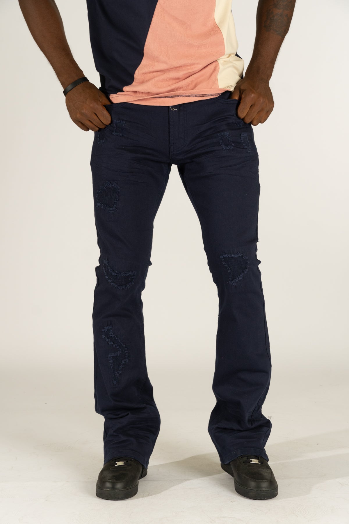 M1948 Benini Twill Stacked Jeans - Navy