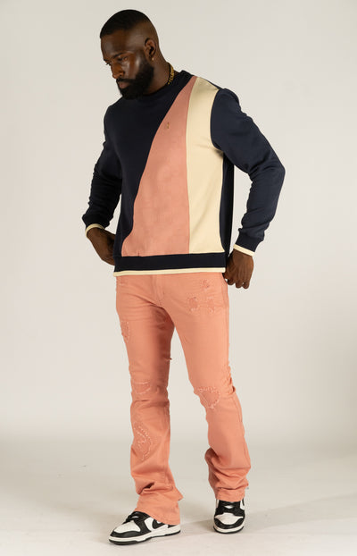 M1948 Benini Twill Stacked Jeans - Rose