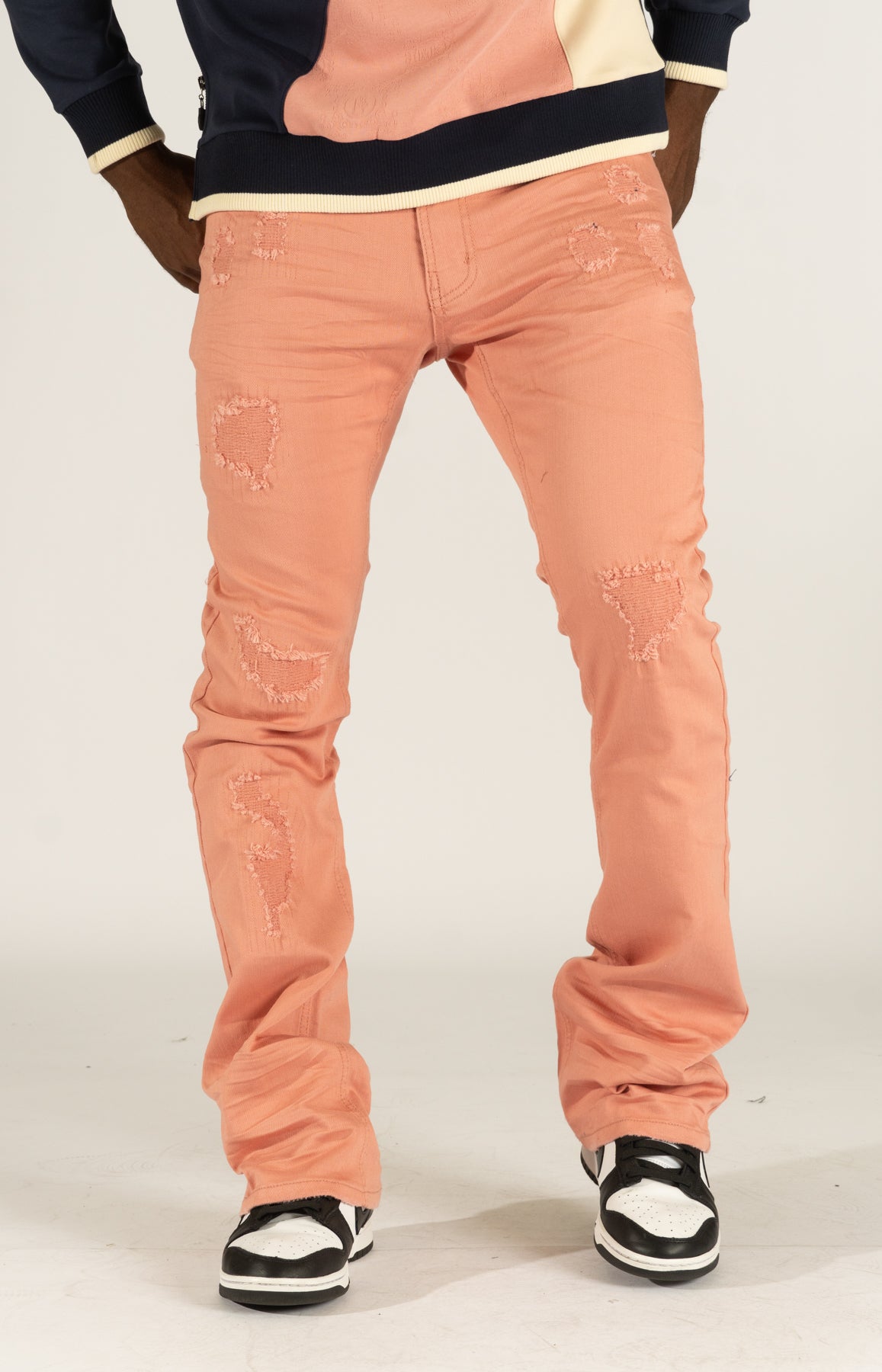 Makobi M1948 Benini Twill Stacked Jeans in Rose, view 2