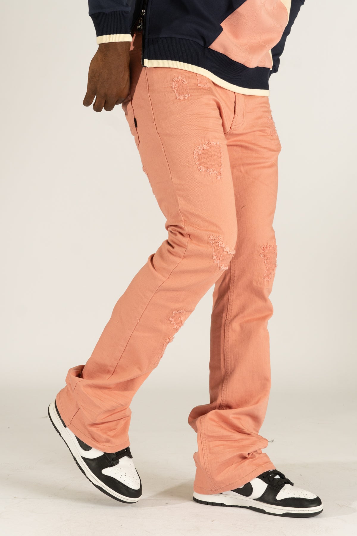 Makobi M1948 Benini Twill Stacked Jeans in Rose, view 4