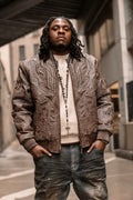 Makobi M4108 Bianco Bomber Jacket in Brown