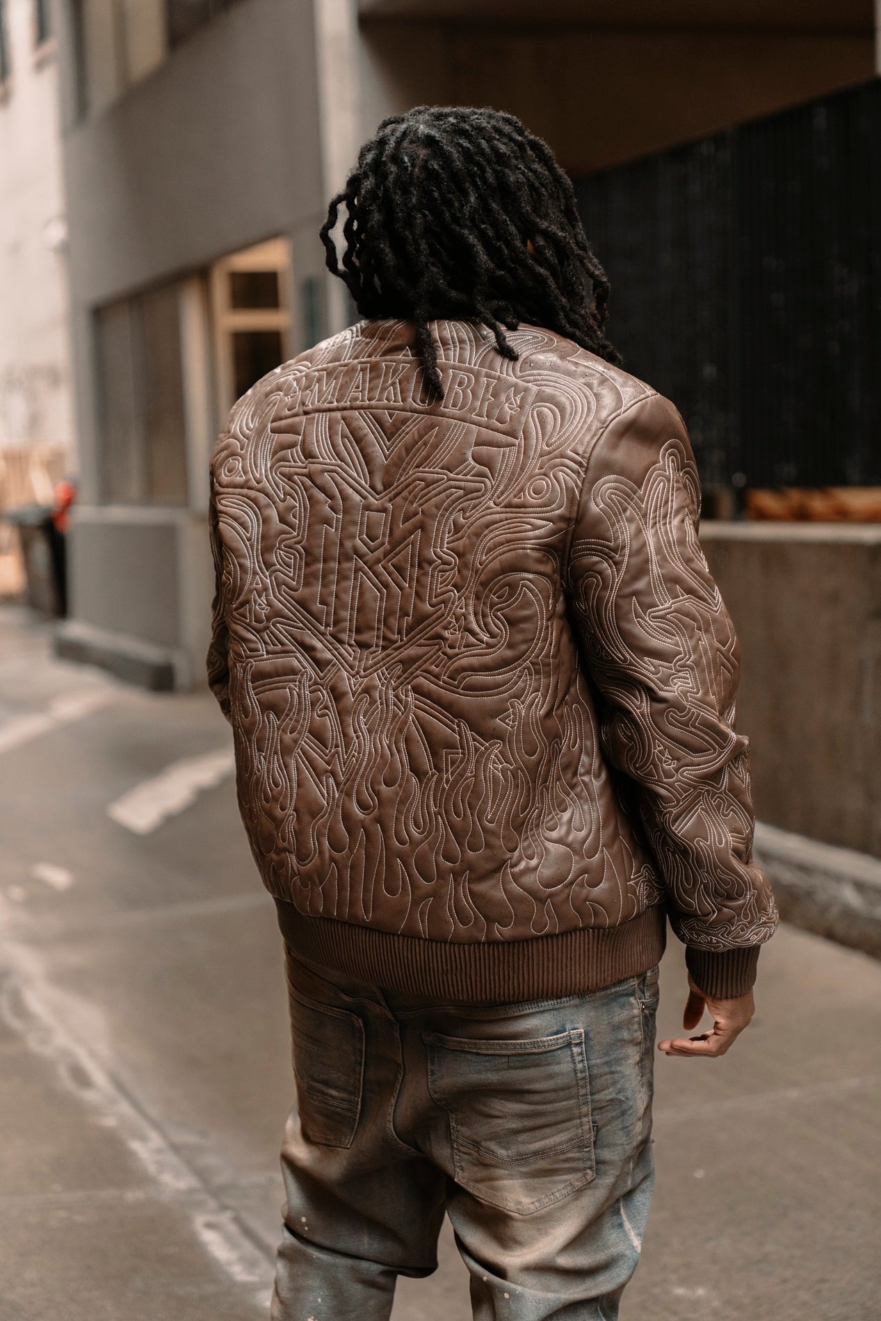 M4108 Bianco Bomber Jacket - Brown