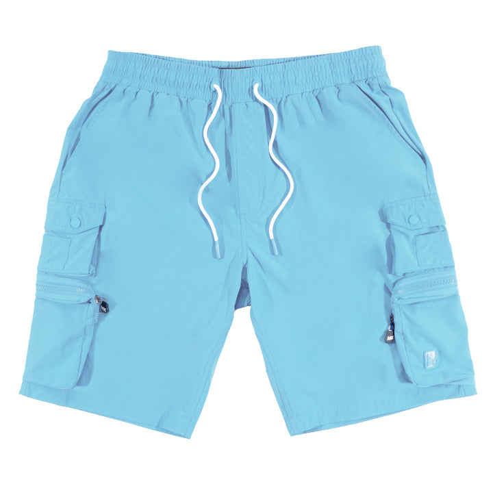 M633 Colton Nylon Spandex Cargo Shorts - Blue