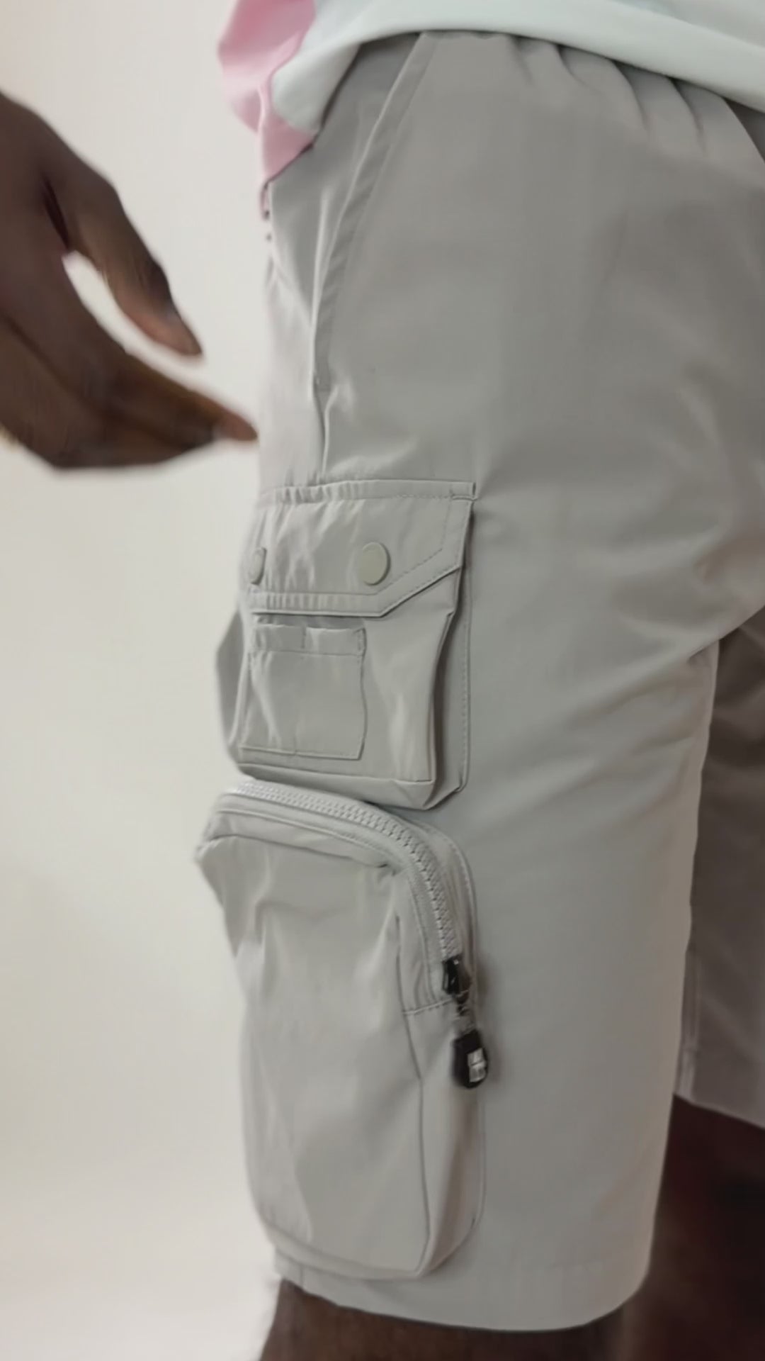 M633 Colton ọra Spandex Cargo Kukuru - Blue