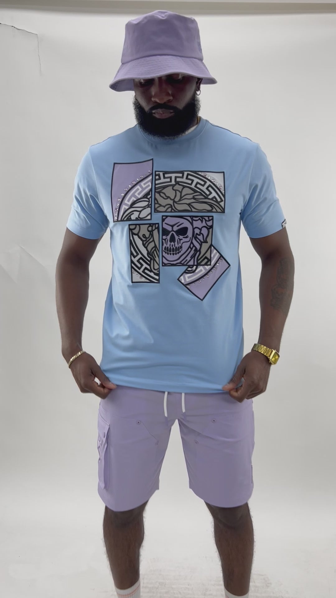 Jersey Shirt | M193 Bianco Medusa Tee - White Blue