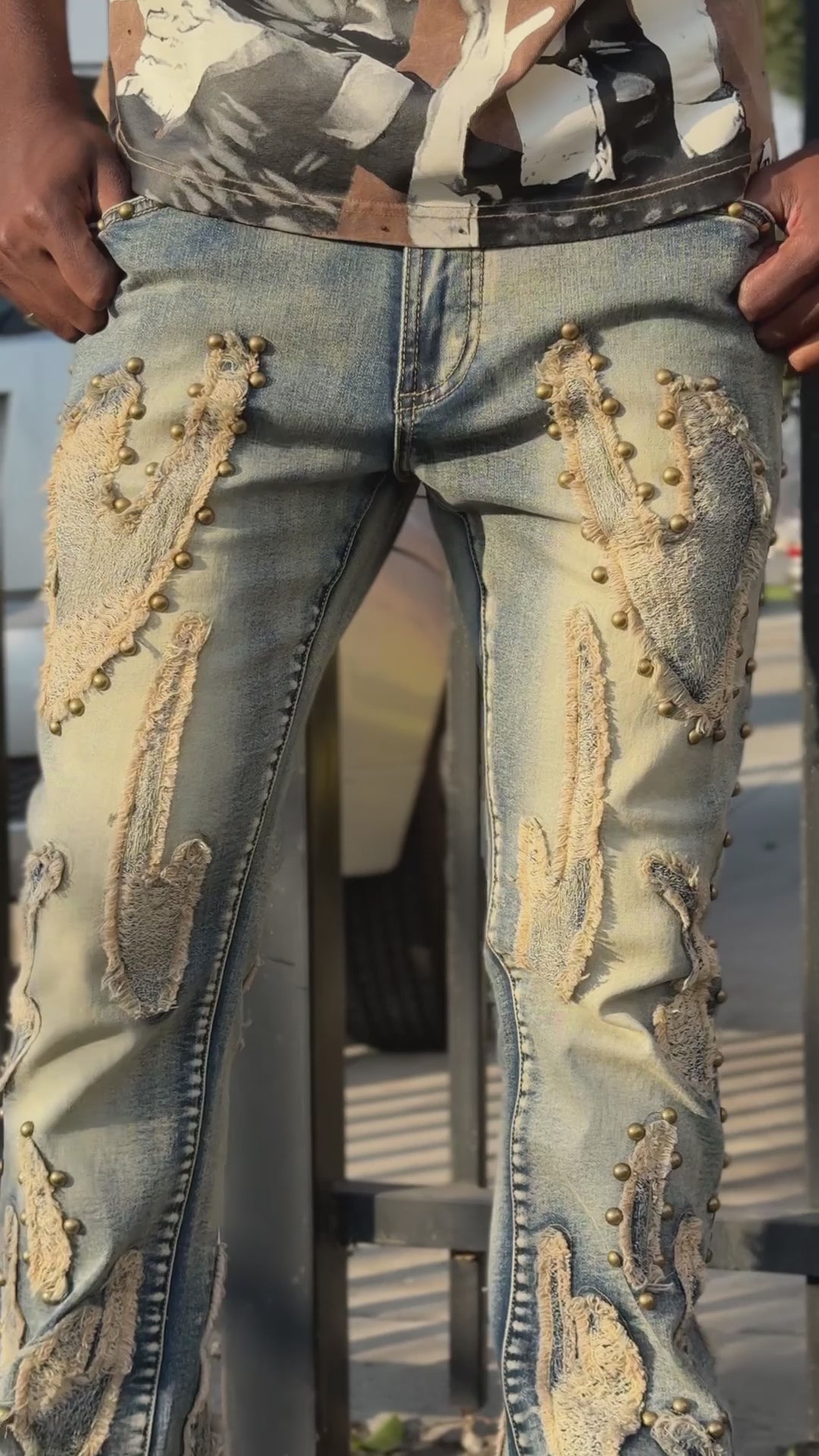 F1731 Zerrelly Stacked Jeans - Black