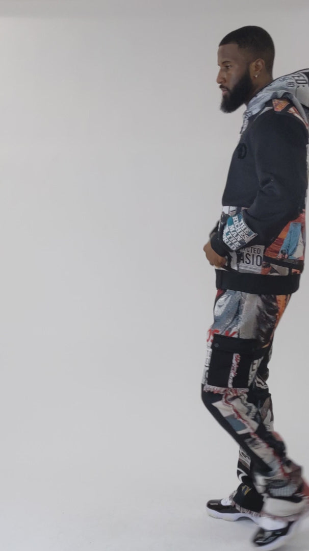 F5708 Narco Tapestry Hoodie - Black